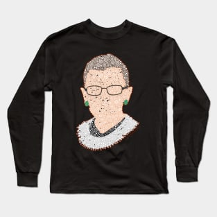 Notorious Ruth Bader Ginsberg Minimalist Portrait Circle Design Long Sleeve T-Shirt
